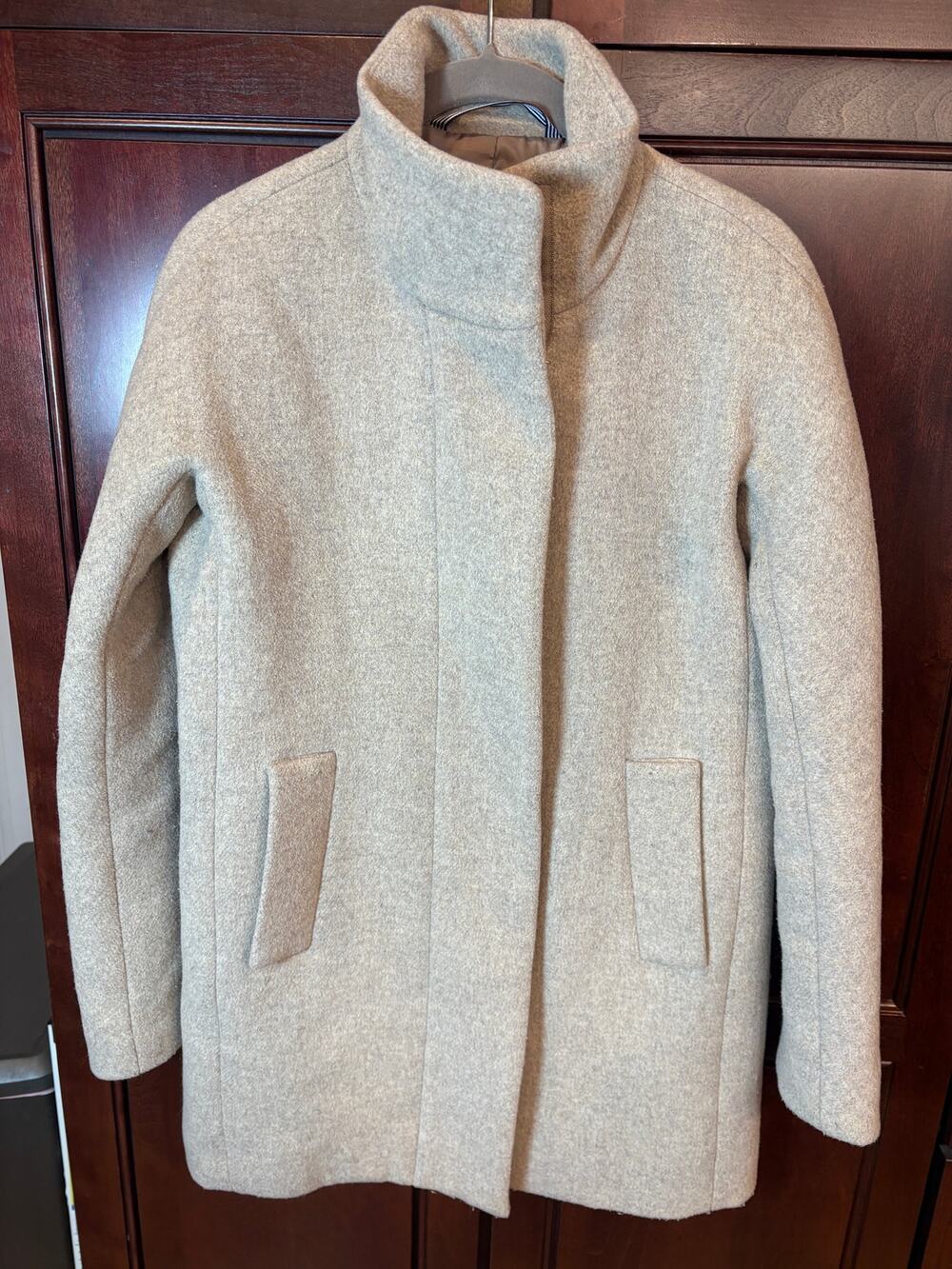 J. Crew Women's Tan City Wool Blend Coat Size 00